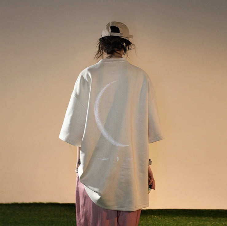 BJHG 3M Reflective Crescent Moon T-Shirt