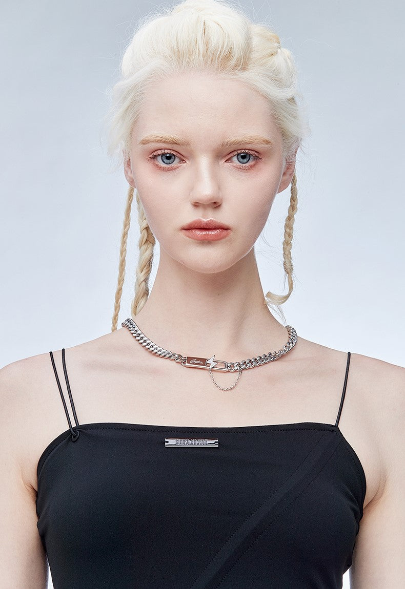 GUUKA 'Lightning Bar' Double Chain Necklace