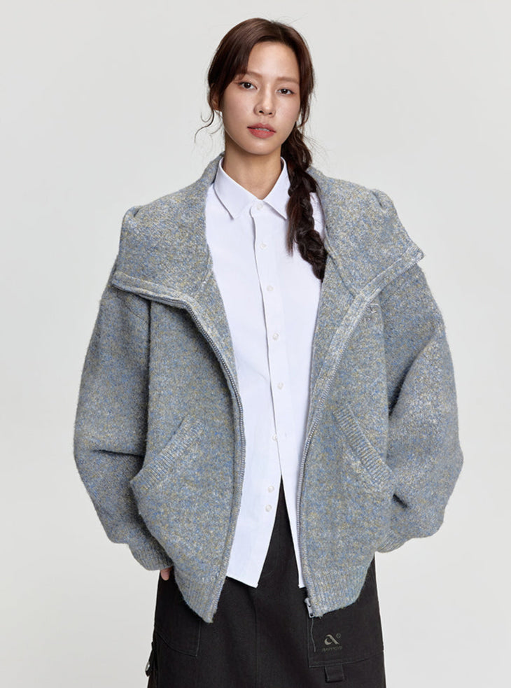 RAPPEYE Double-Zip Hooded Mohair Sweater