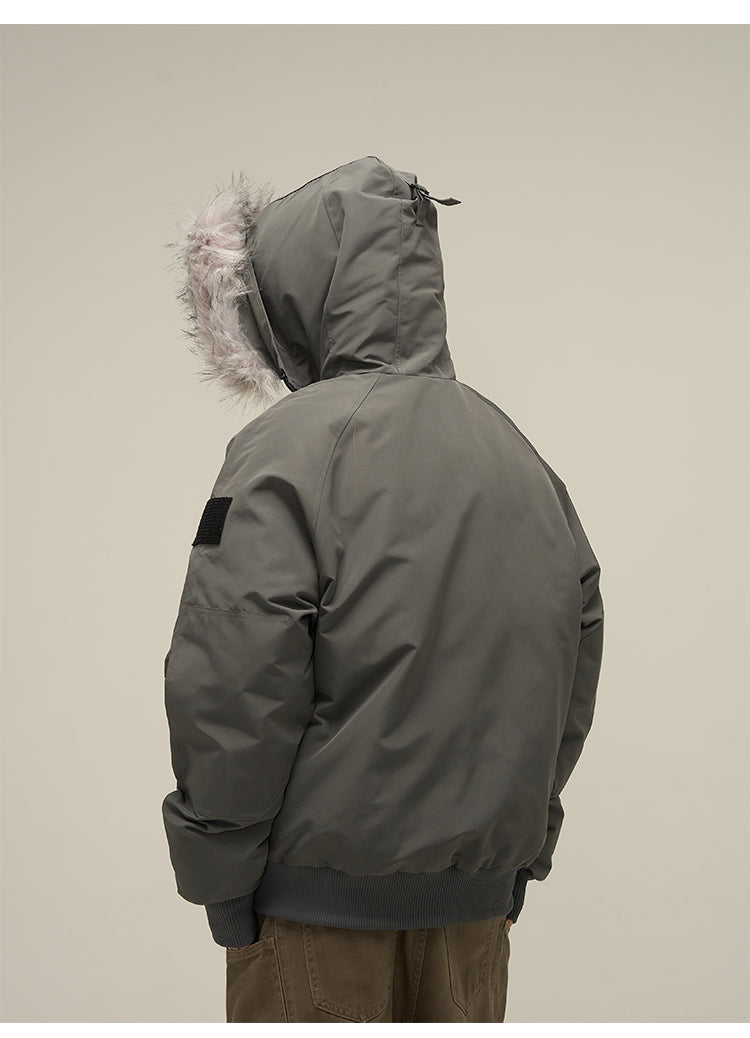 WLNEXT Faux-Fur Trim Parka Coat