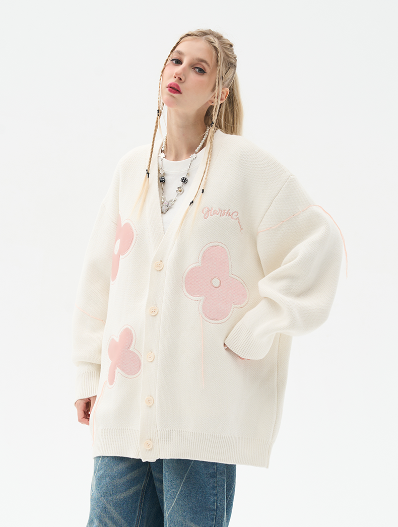 Solitary Flower Tassel Knit Cardigan by HARSH and CRUEL