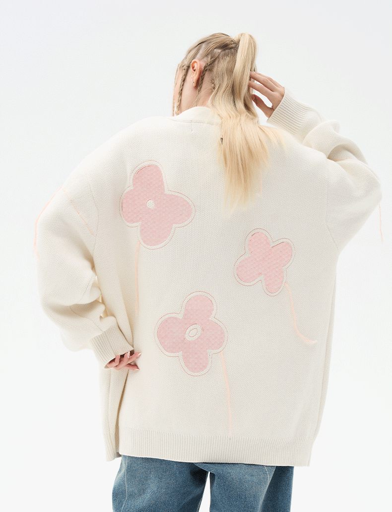 Solitary Flower Tassel Knit Cardigan by HARSH and CRUEL