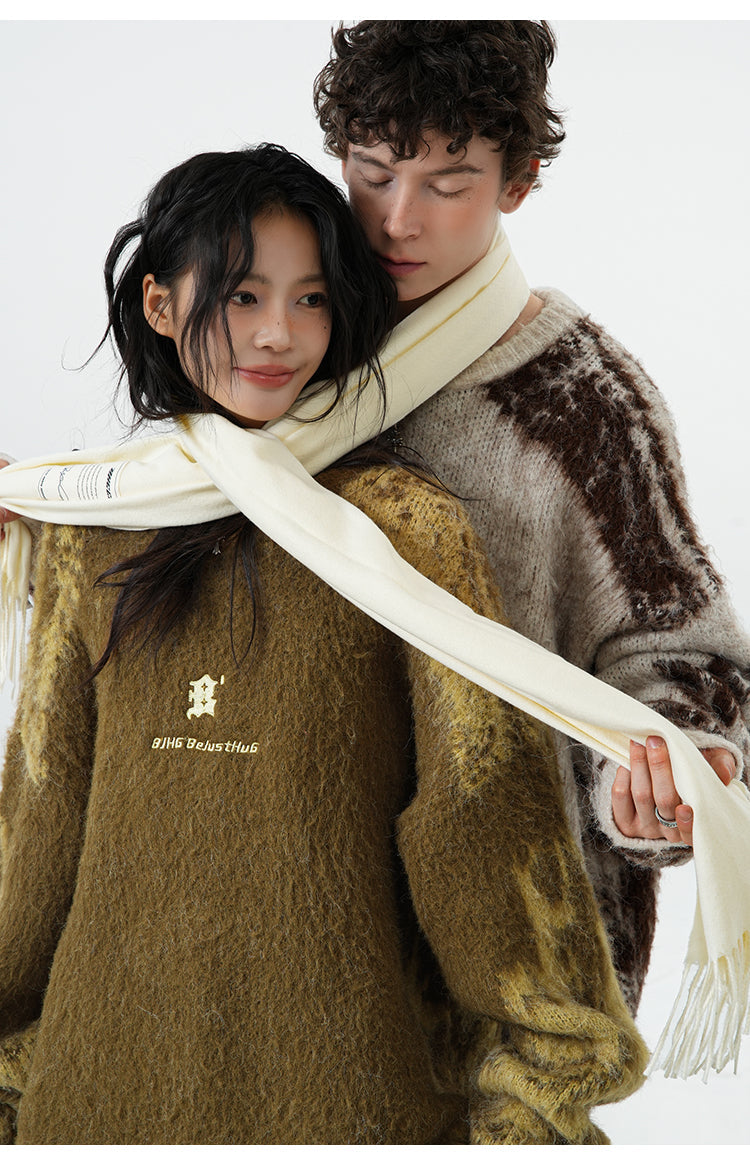 BJHG Textured Jacquard Knit Sweater