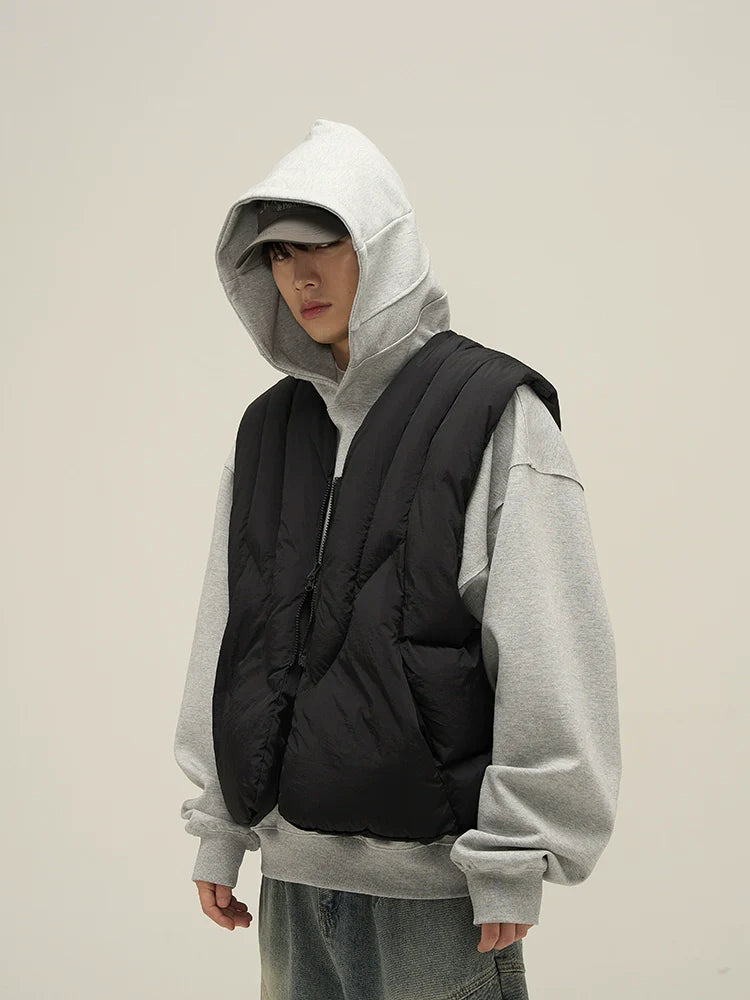 Quilted Panel Puffer Vest
