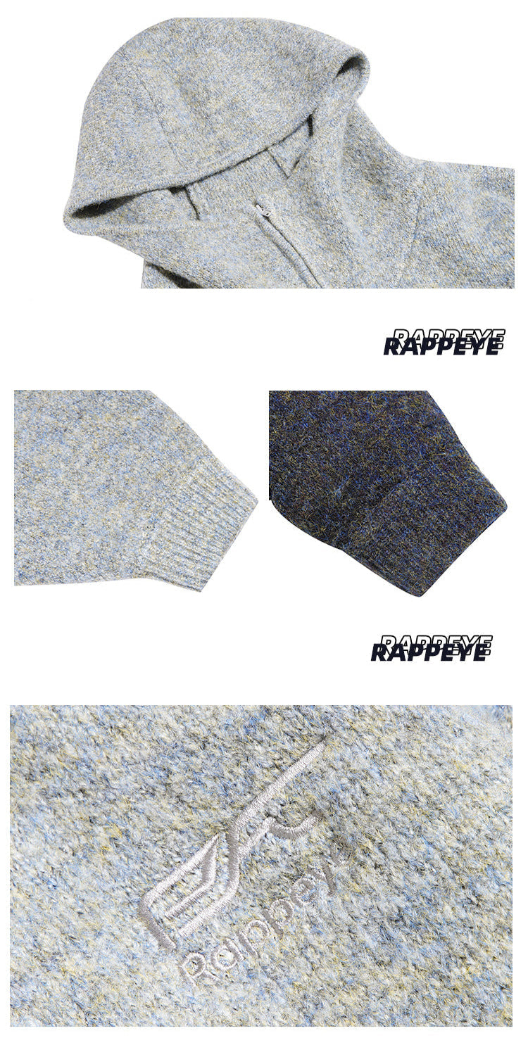 RAPPEYE Double-Zip Hooded Mohair Sweater