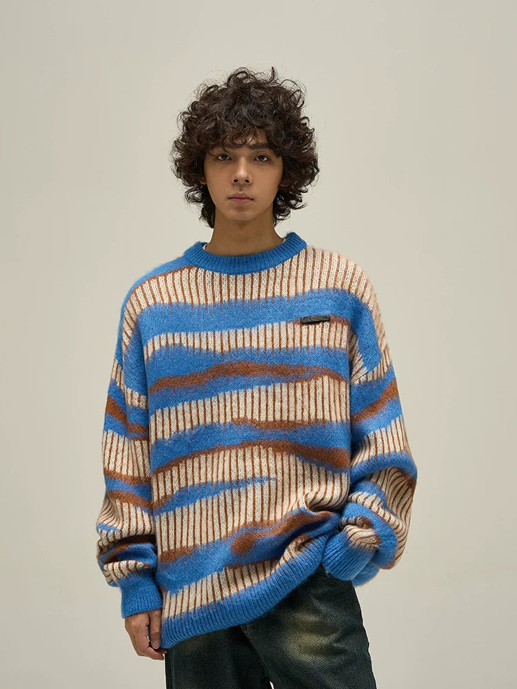 WLNEXT Two-Tone Striped Sweater