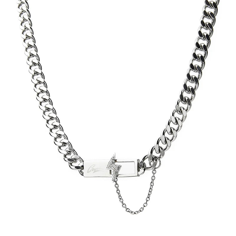 GUUKA 'Lightning Bar' Double Chain Necklace