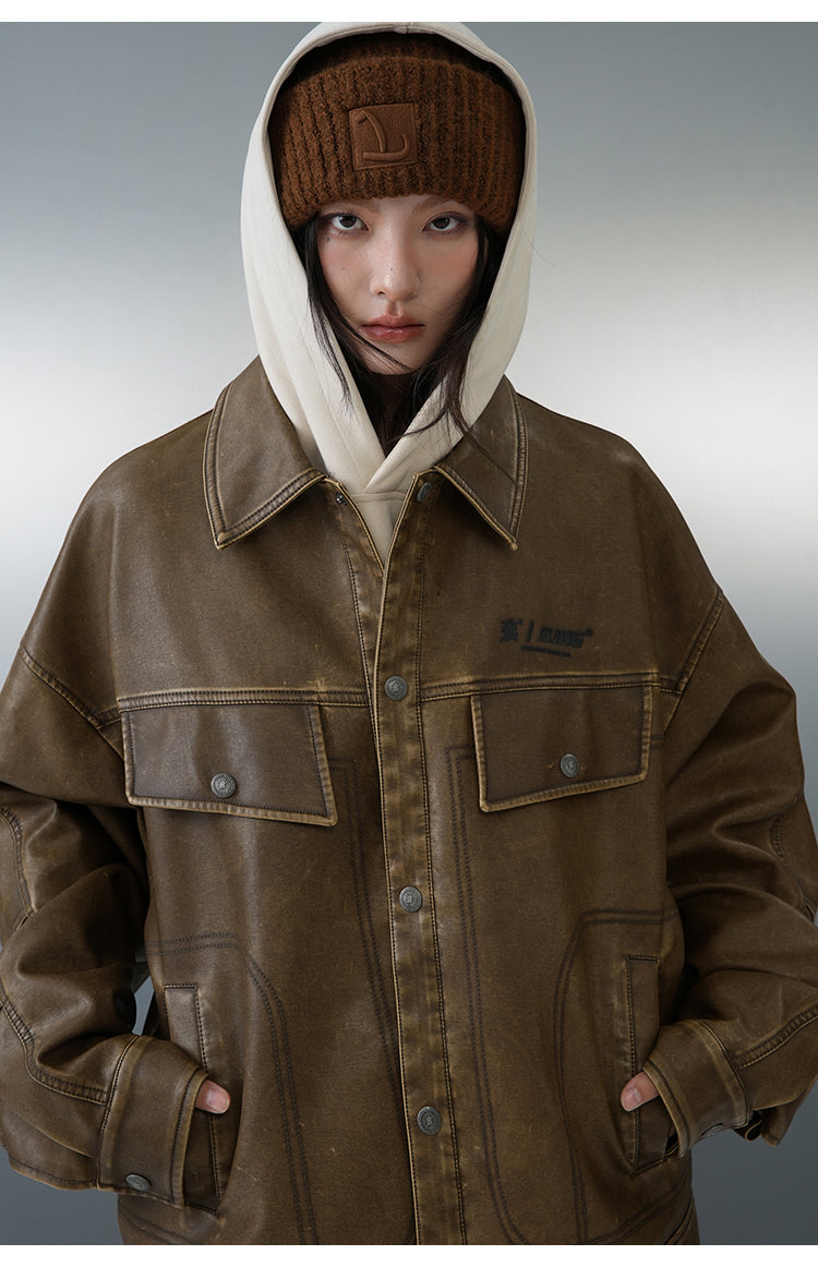 BJHG Classic Retro Motorcycle Jacket