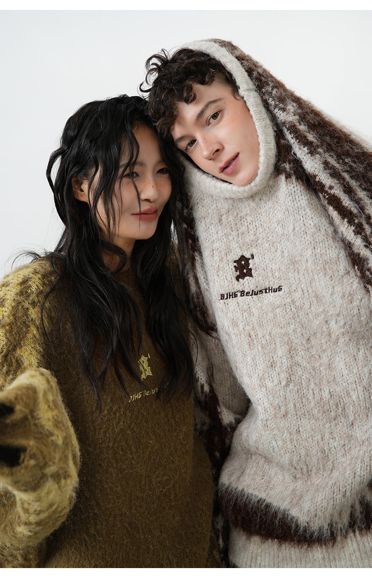 BJHG Textured Jacquard Knit Sweater