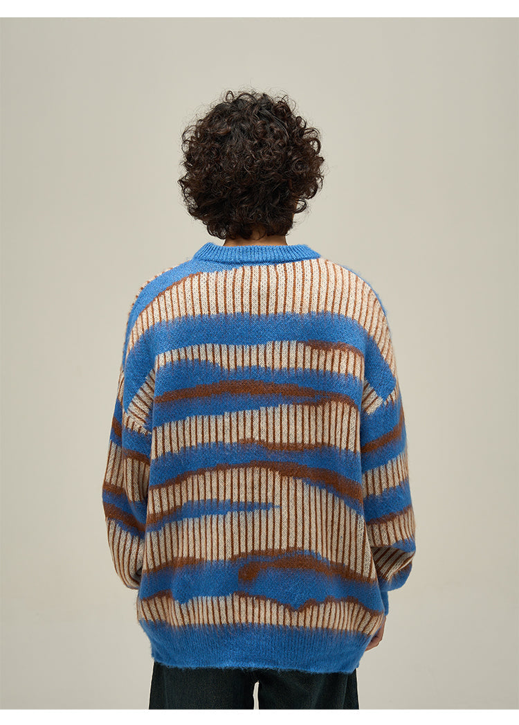WLNEXT Two-Tone Striped Sweater