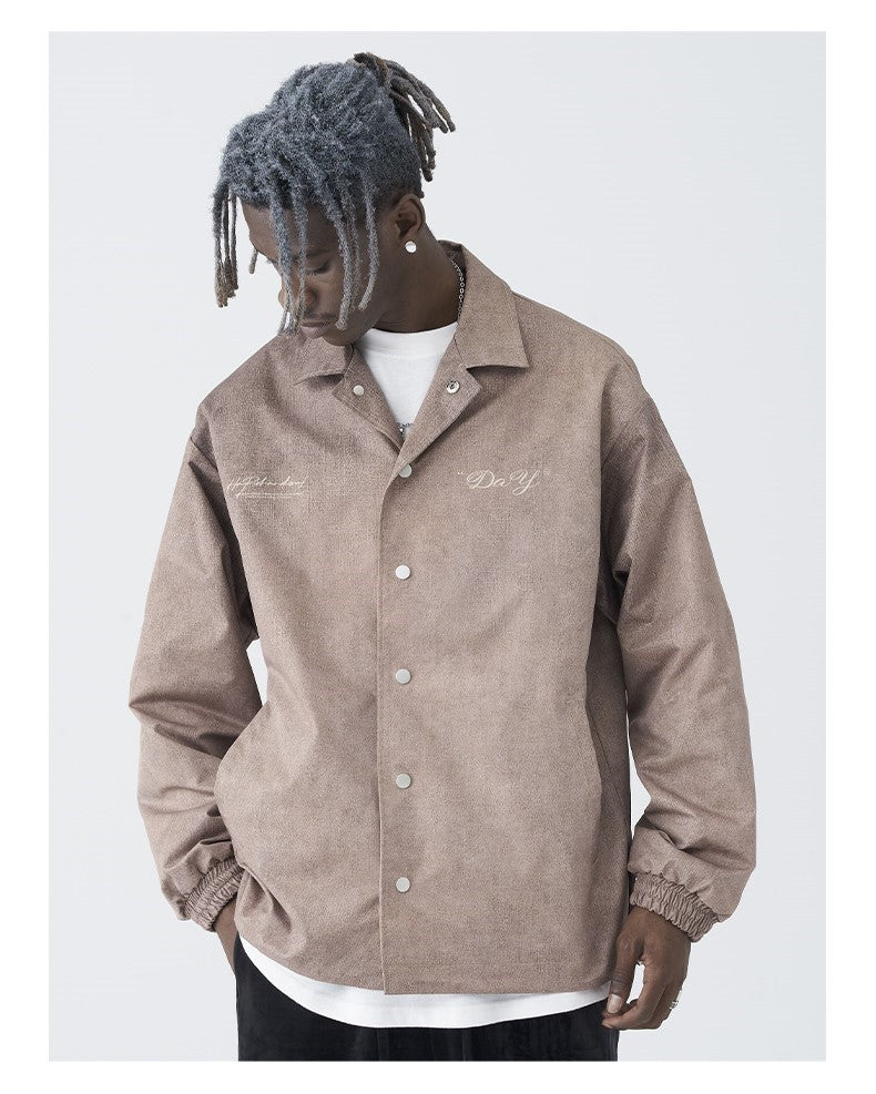 Bold and Edgy Painted Floral Windbreaker Jacket