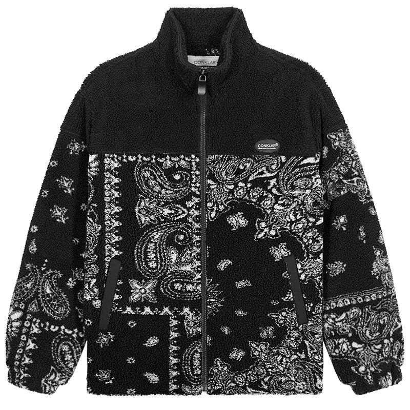 CONKLAB Fleece Jacket with Bandana Print