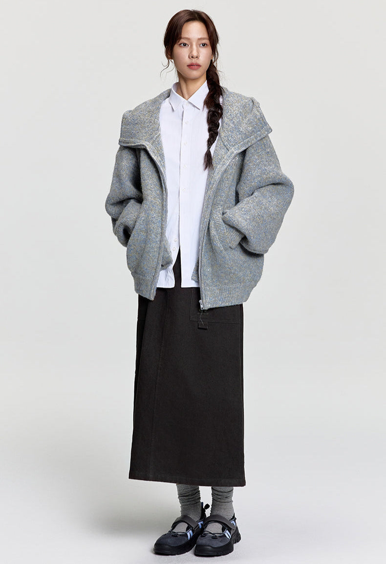 RAPPEYE Double-Zip Hooded Mohair Sweater