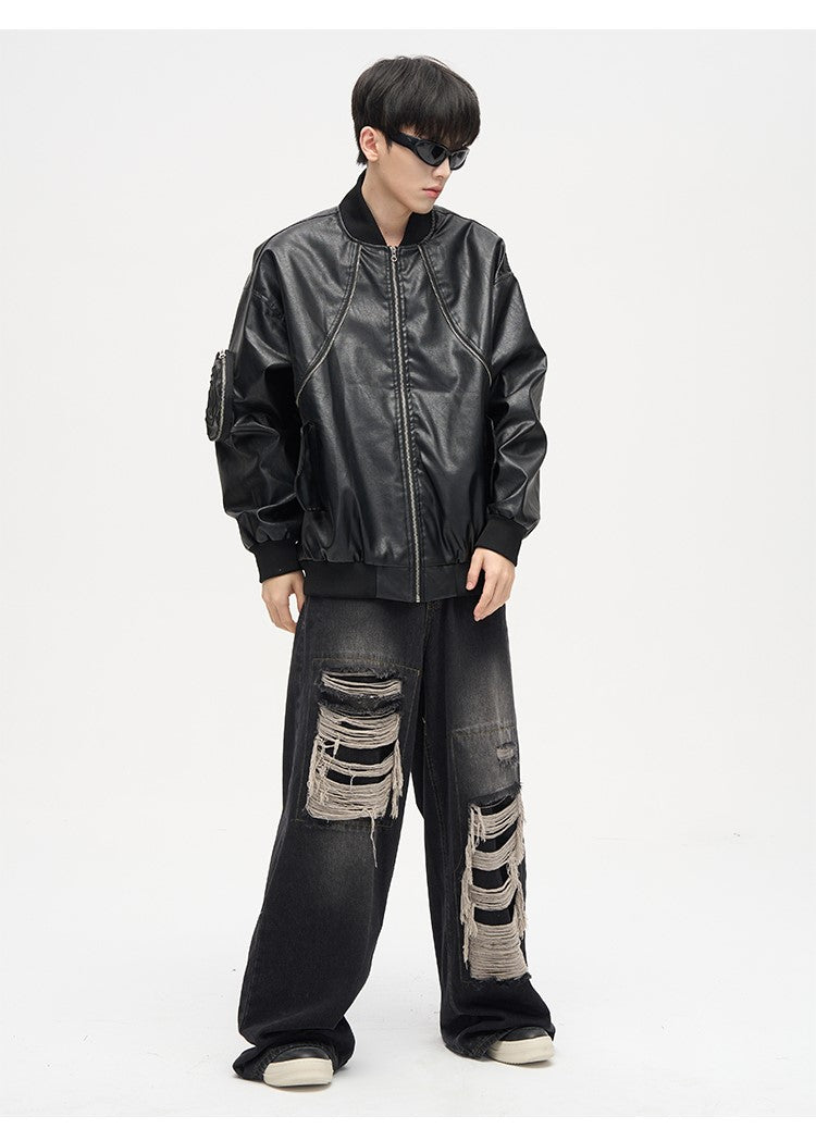 WLNEXT Distressed Patchwork Jeans