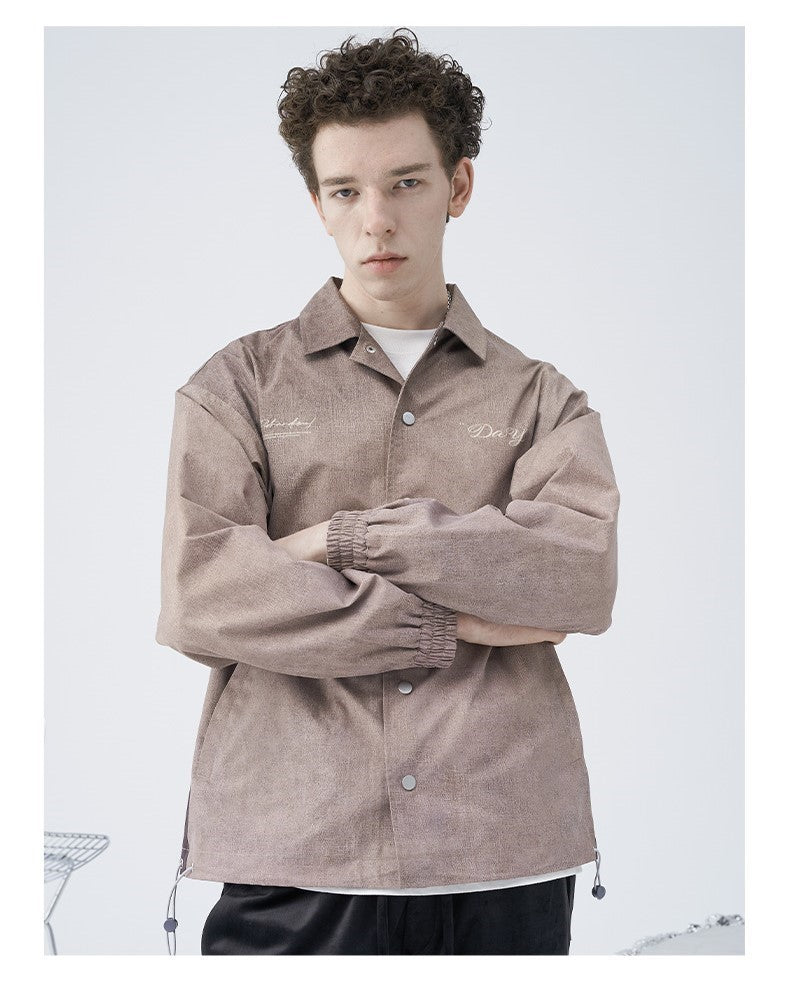 Bold and Edgy Painted Floral Windbreaker Jacket