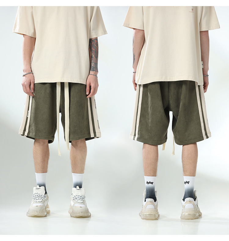 BJHG Velour Wide-Leg Lounge Shorts