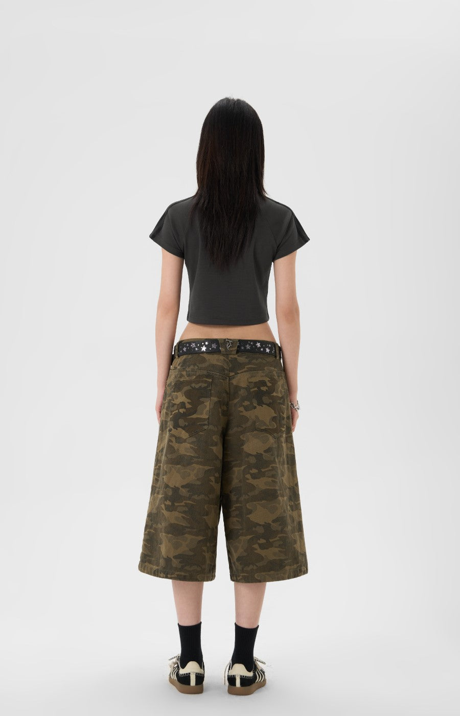 JHYQ Camouflage Capri Cut-Off Shorts