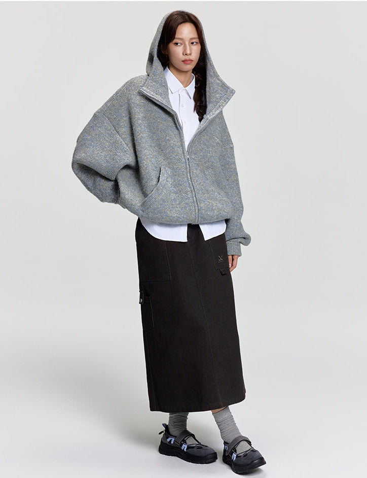 RAPPEYE Double-Zip Hooded Mohair Sweater