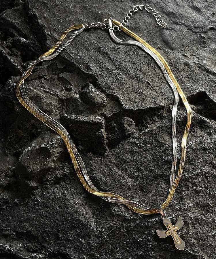 HEIMA Dual-Color Cross Necklace