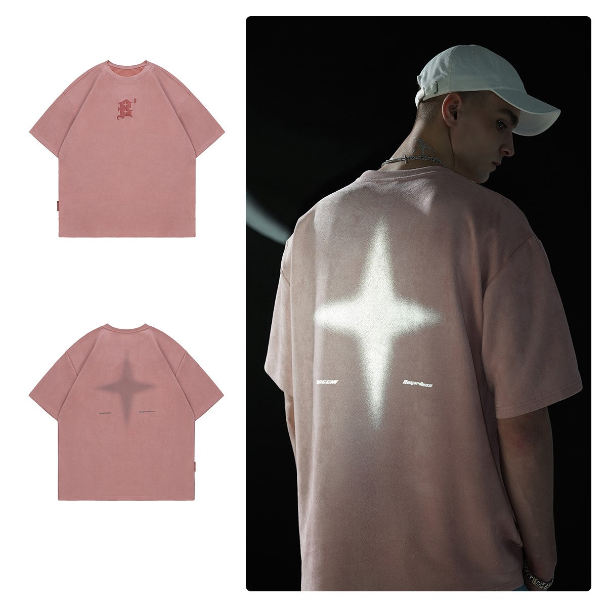 BJHG 3M Reflective Star Spike T-Shirt