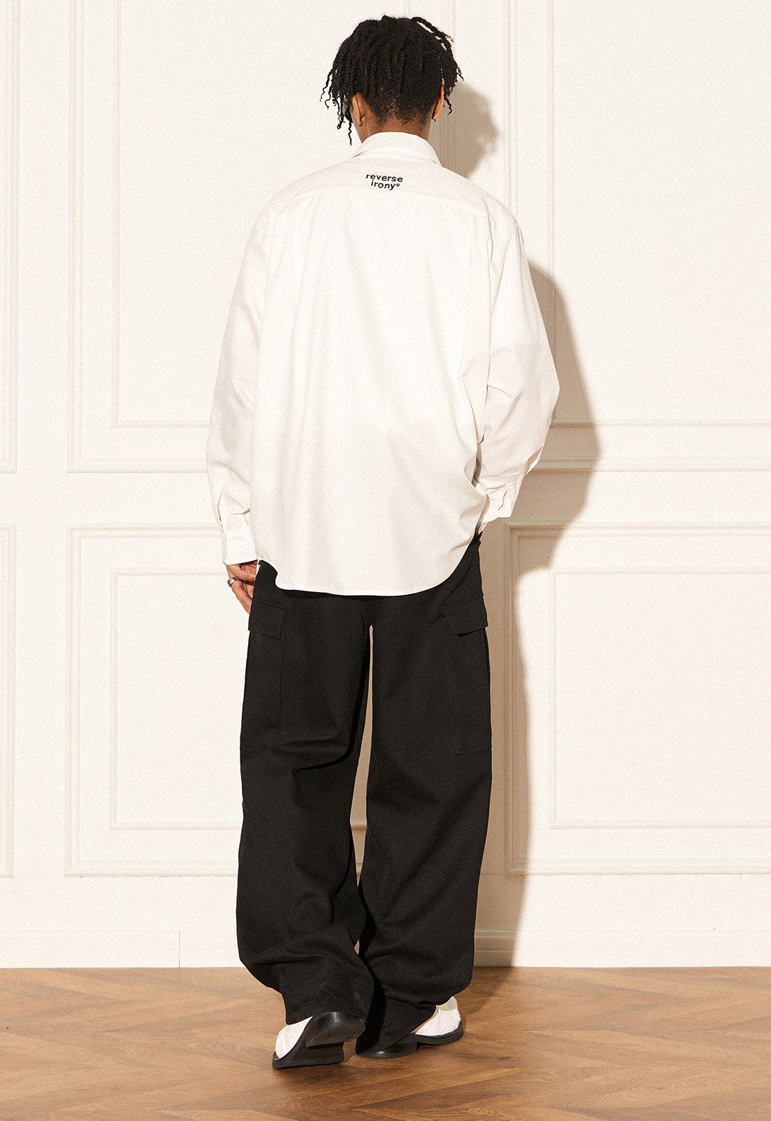 Reverse Irony Long Sleeve Button-Up Portrait Shirt