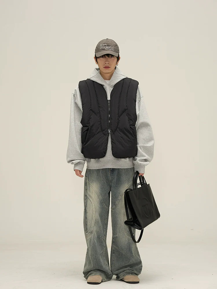 Quilted Panel Puffer Vest