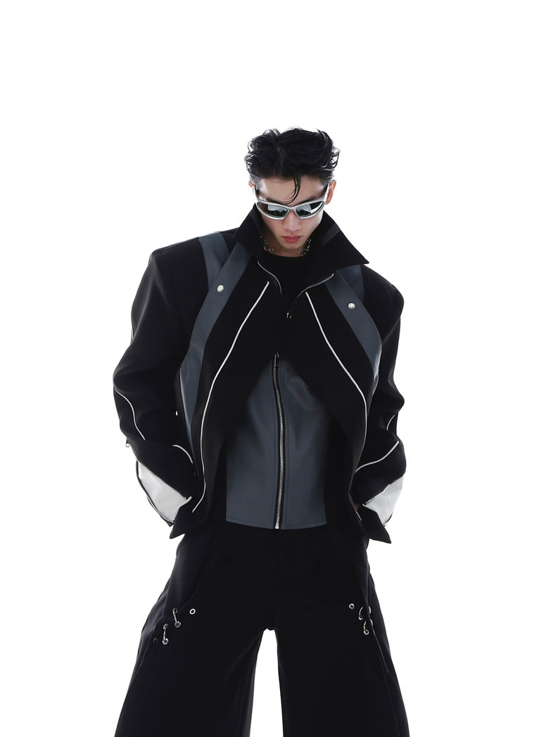 CulturE Contrast-Panel Biker Jacket
