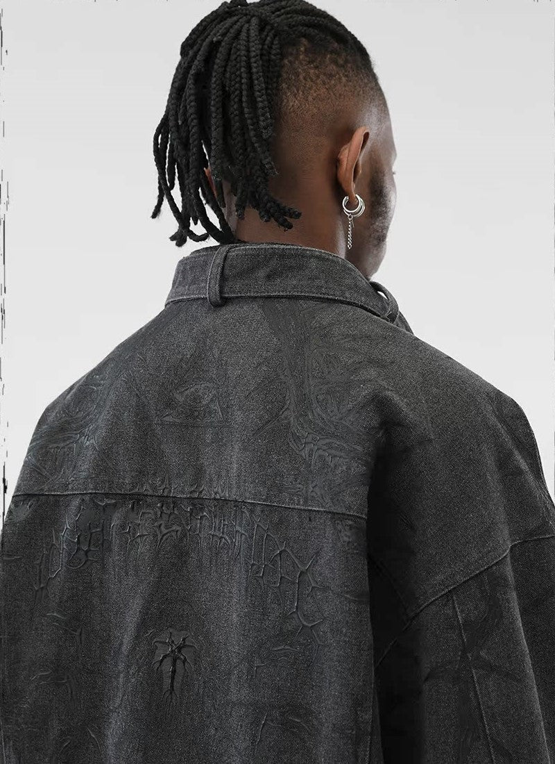 JHYQ Heavyweight Jacket with Embossed Thorn Design