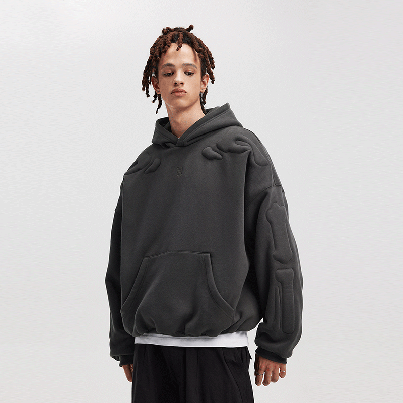 Embroidered Skeleton Hoodie Without Bones