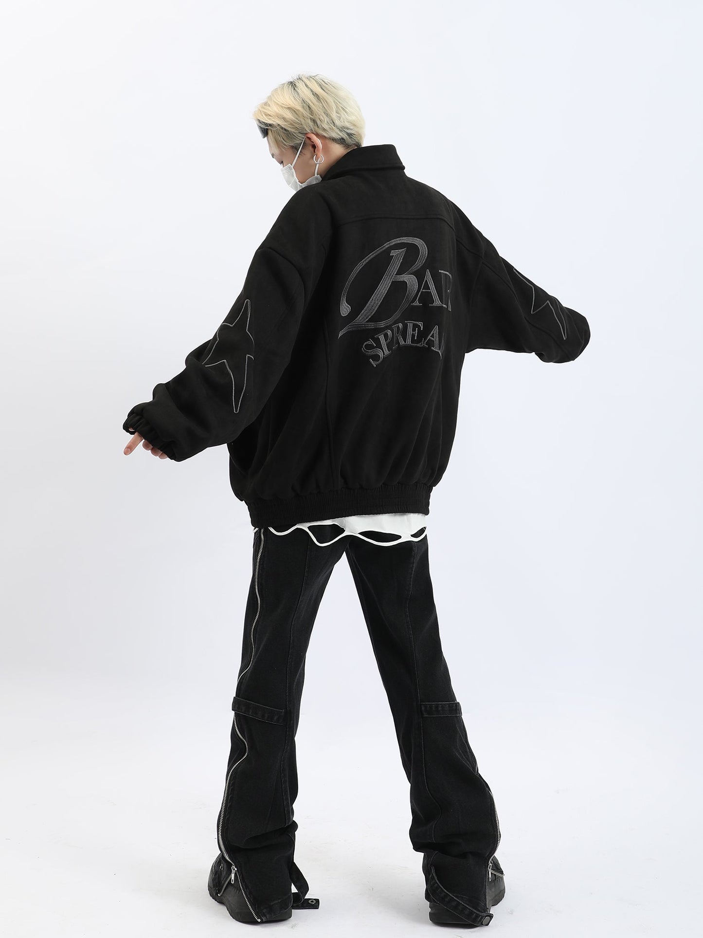 MaxDstr Dual-Slit Zipper Trousers