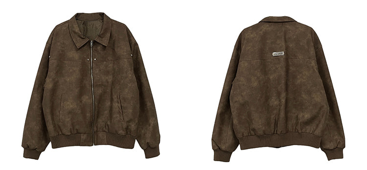 WLNEXT Vintage-Inspired Distressed Faux Leather Jacket