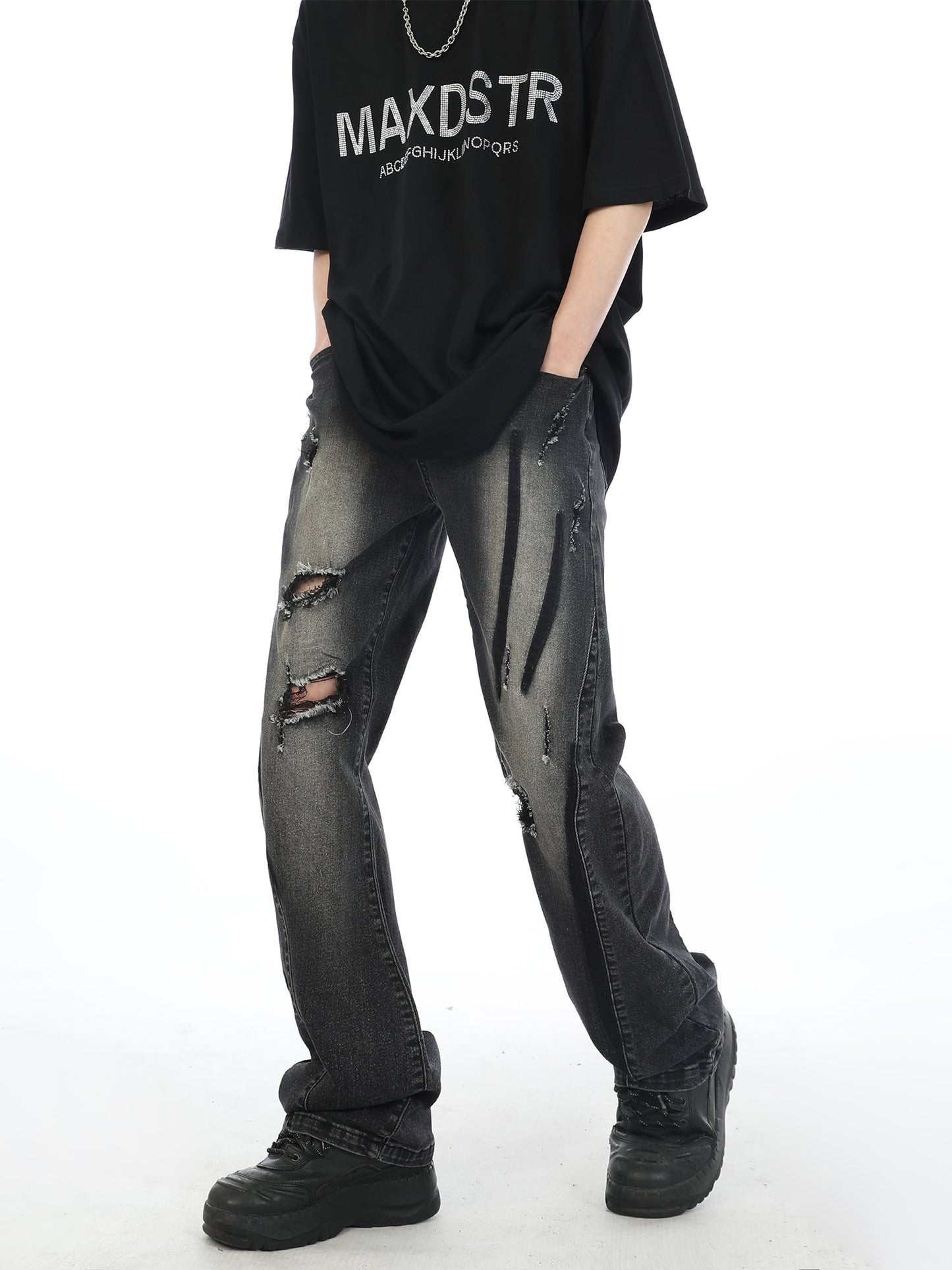 MaxDstr Distressed Ripped Jeans