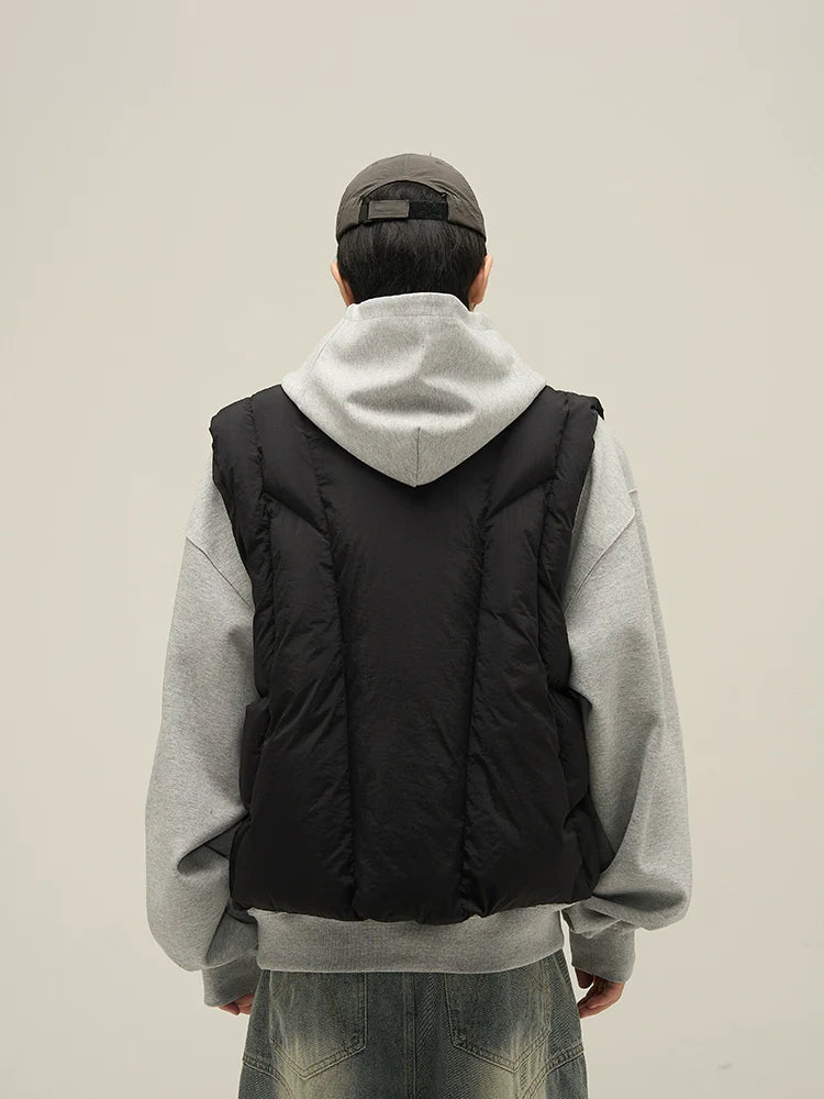 Quilted Panel Puffer Vest