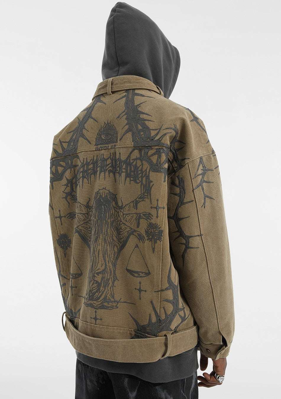 JHYQ Heavyweight Jacket with Embossed Thorn Design