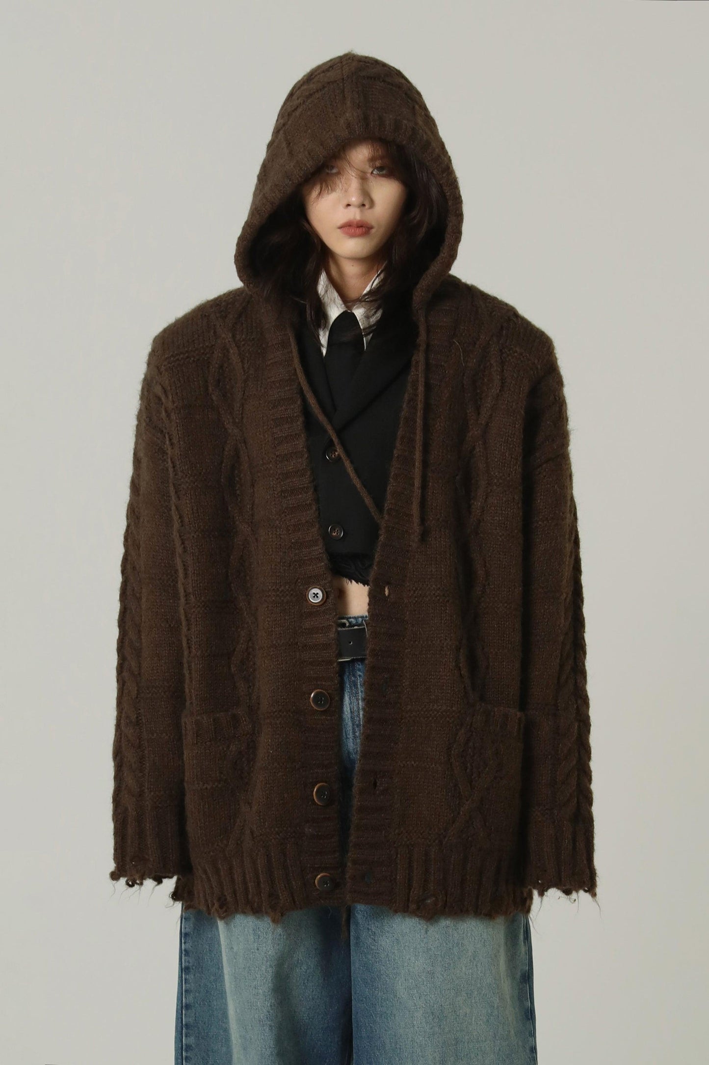 MASONPRINCE Edith Hooded Knit Cardigan