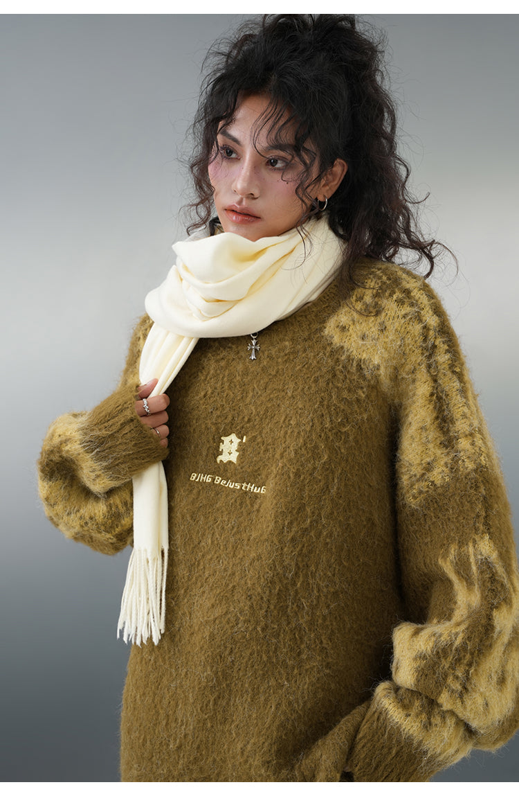 BJHG Textured Jacquard Knit Sweater