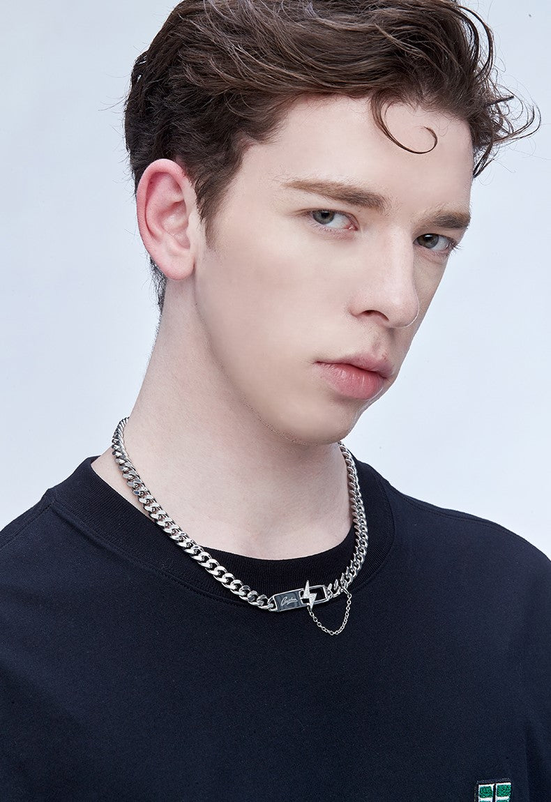 GUUKA 'Lightning Bar' Double Chain Necklace