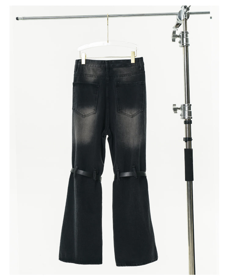 GCINIM Distressed Buckle-Knee Denim