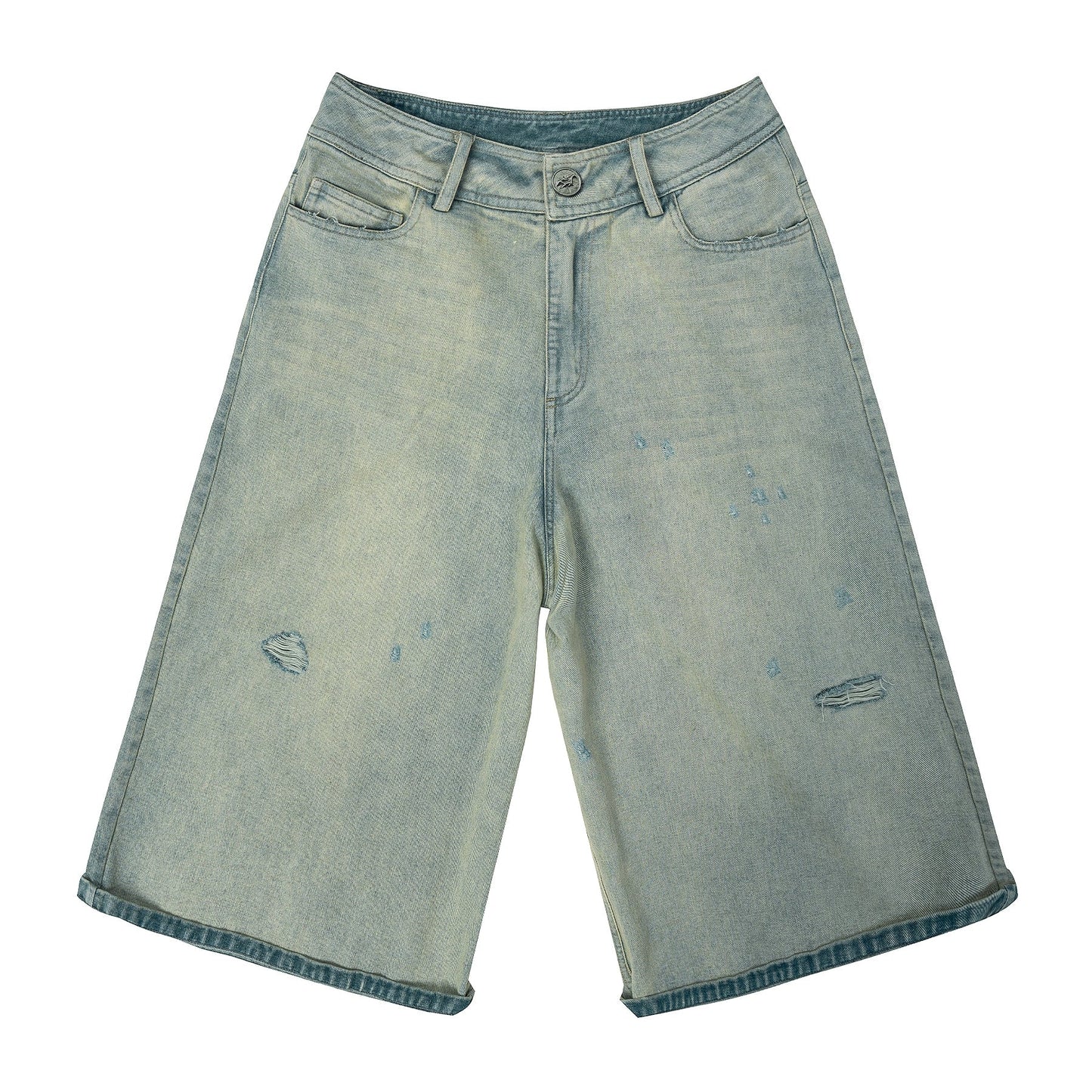 JHYQ Light Wash Capri Denim Shorts