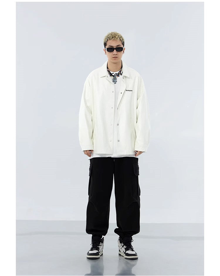 BJHG Faux-Leather Biker Jacket with Croc Texture