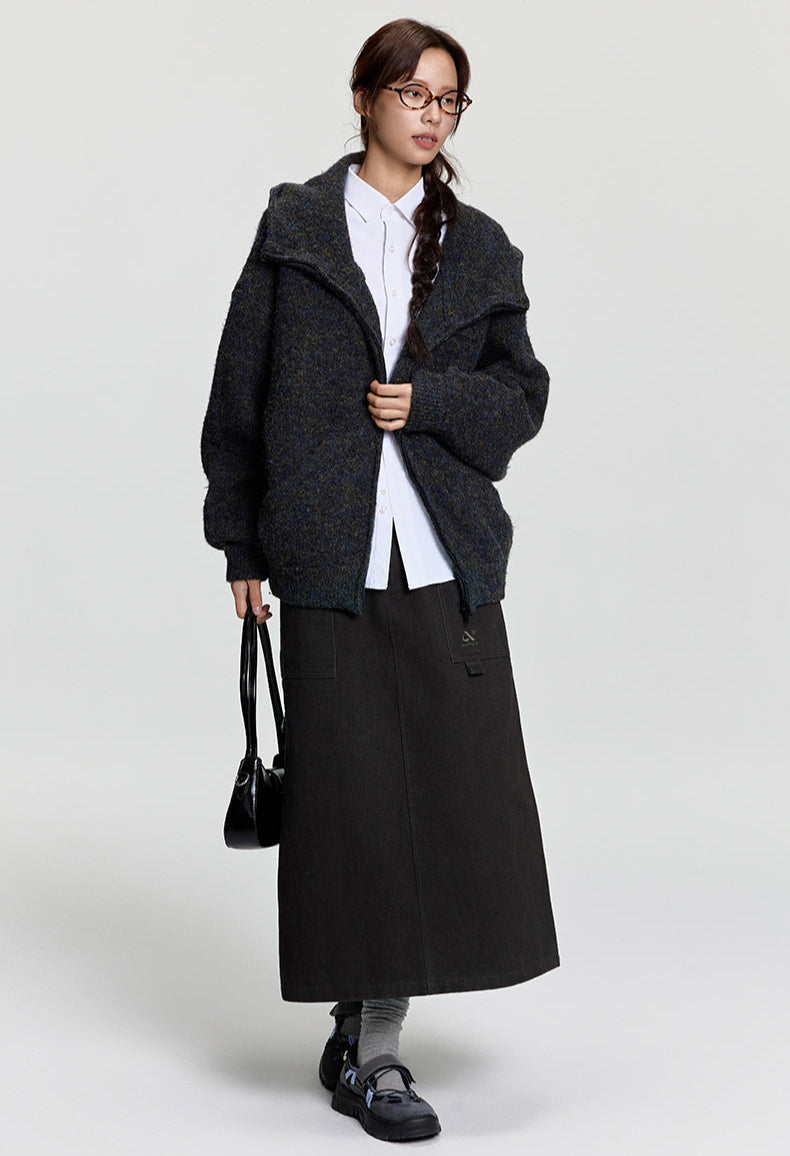 RAPPEYE Double-Zip Hooded Mohair Sweater