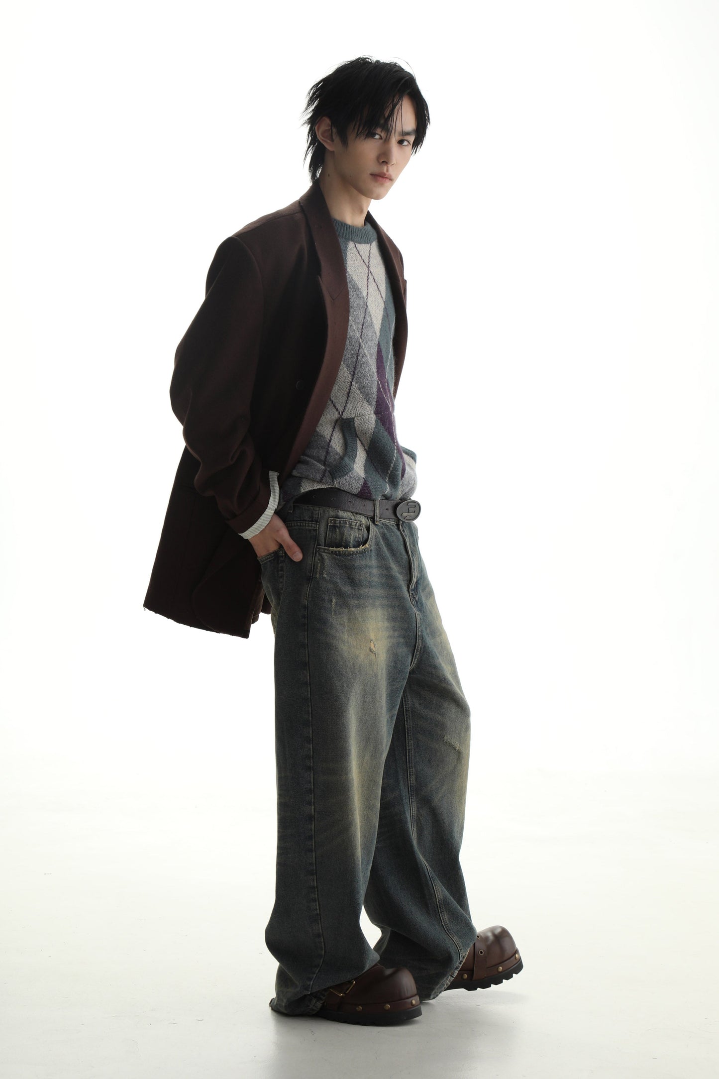 MASONPRINCE Argyle Knit Sweater