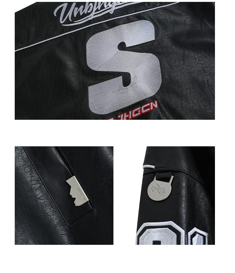 BJHG Distressed Biker Jacket with Patches