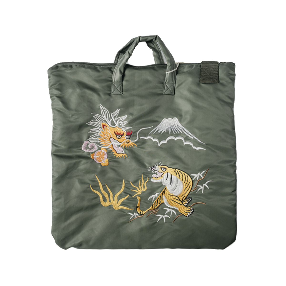 Retro-Inspired 'Yokosuka' Embroidered Nylon Tote