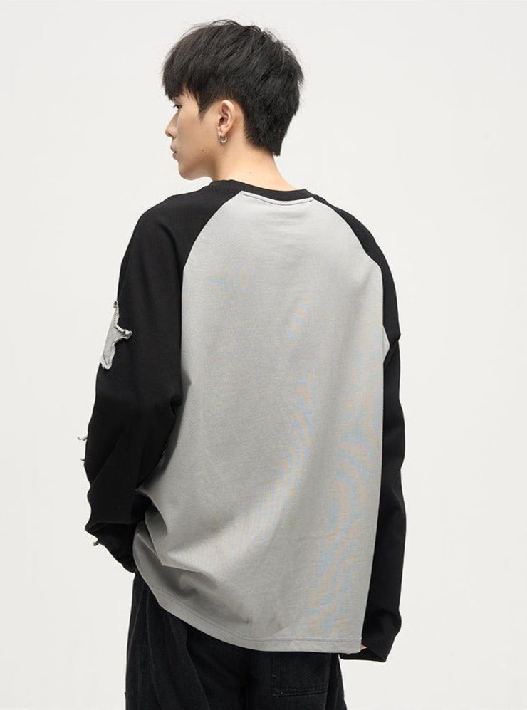 WLNEXT Colorful Patchwork Long Sleeve Shirt