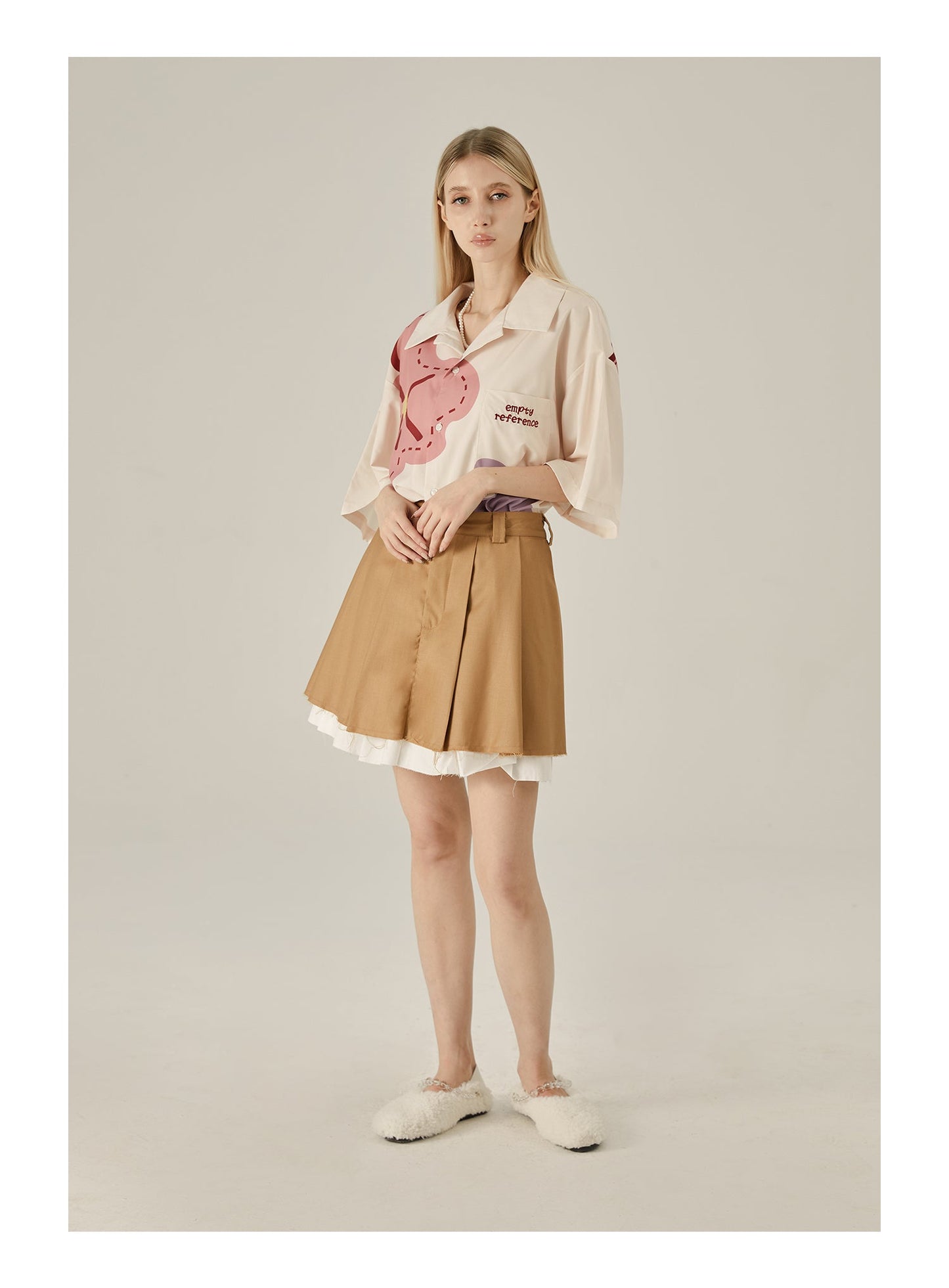 Loose Floral Print Button-Up Shirt - EMPTY REFERENCE