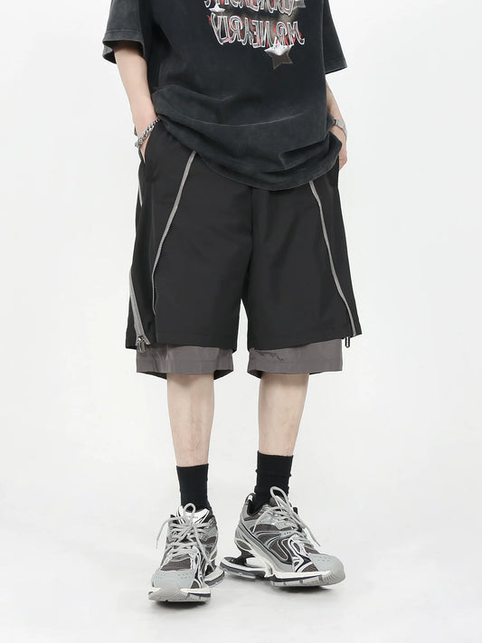 MRNEARLY Multi-Layered Zip Shorts