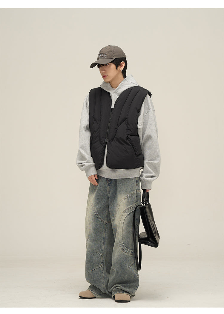 Quilted Panel Puffer Vest