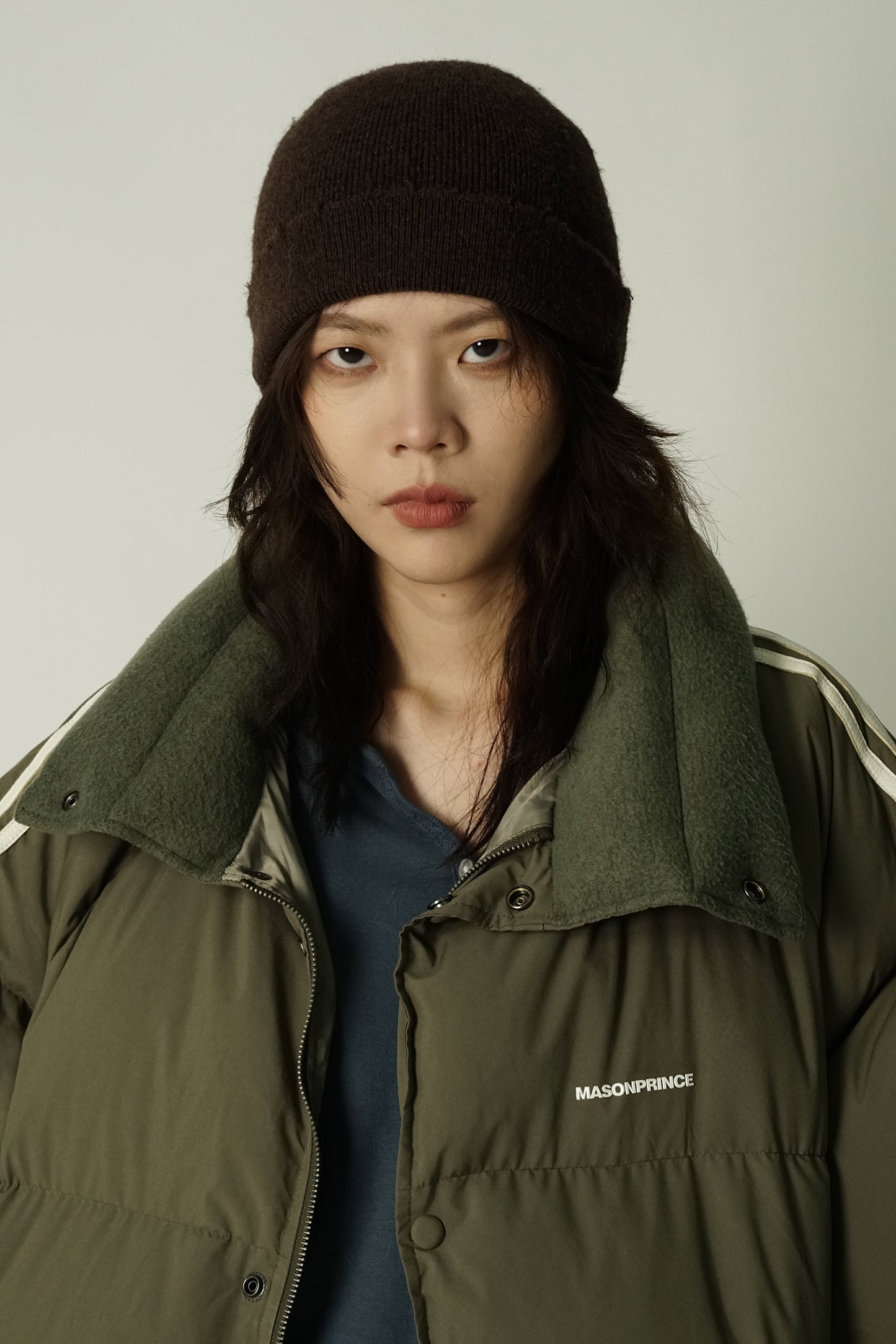 MASONPRINCE Striped Puffer Coat