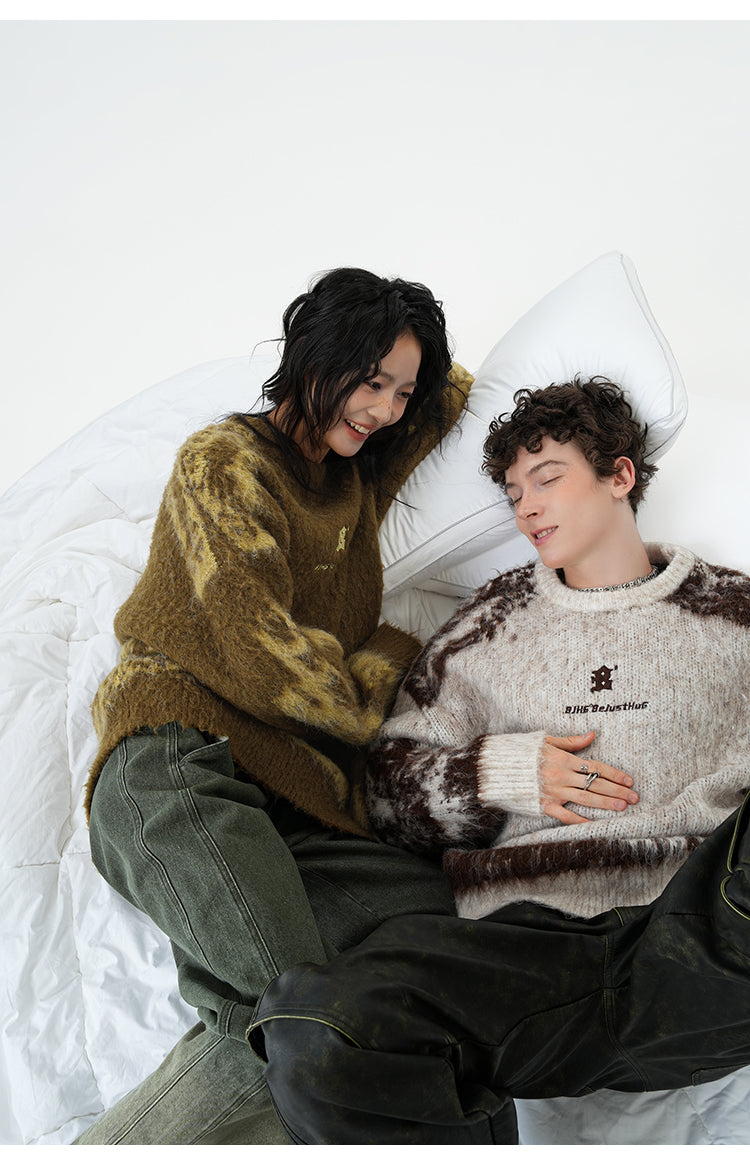 BJHG Textured Jacquard Knit Sweater